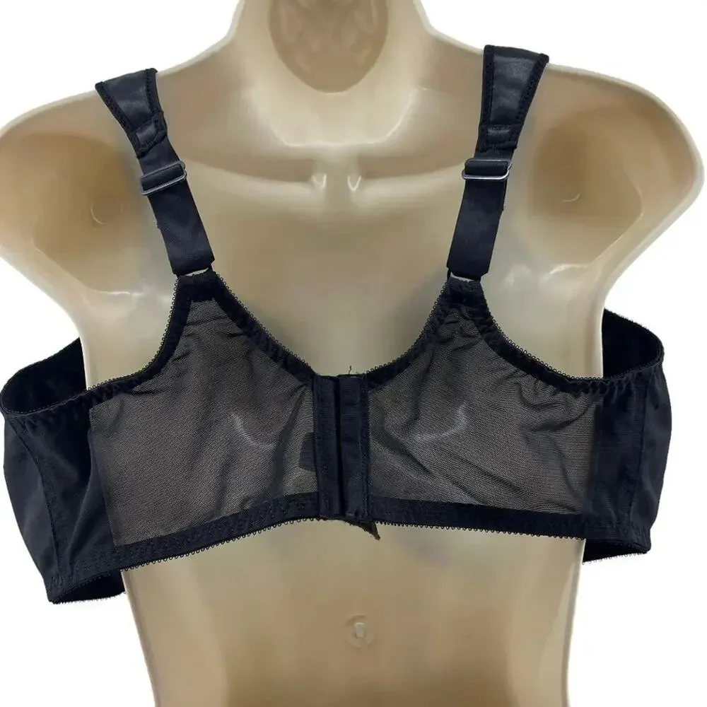 Bali Satin Tracings Full Coverage Underwire Minimizer Bra 3562 42DD Black